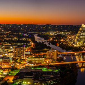 Dusk in Austin Texas Panorama 20x40